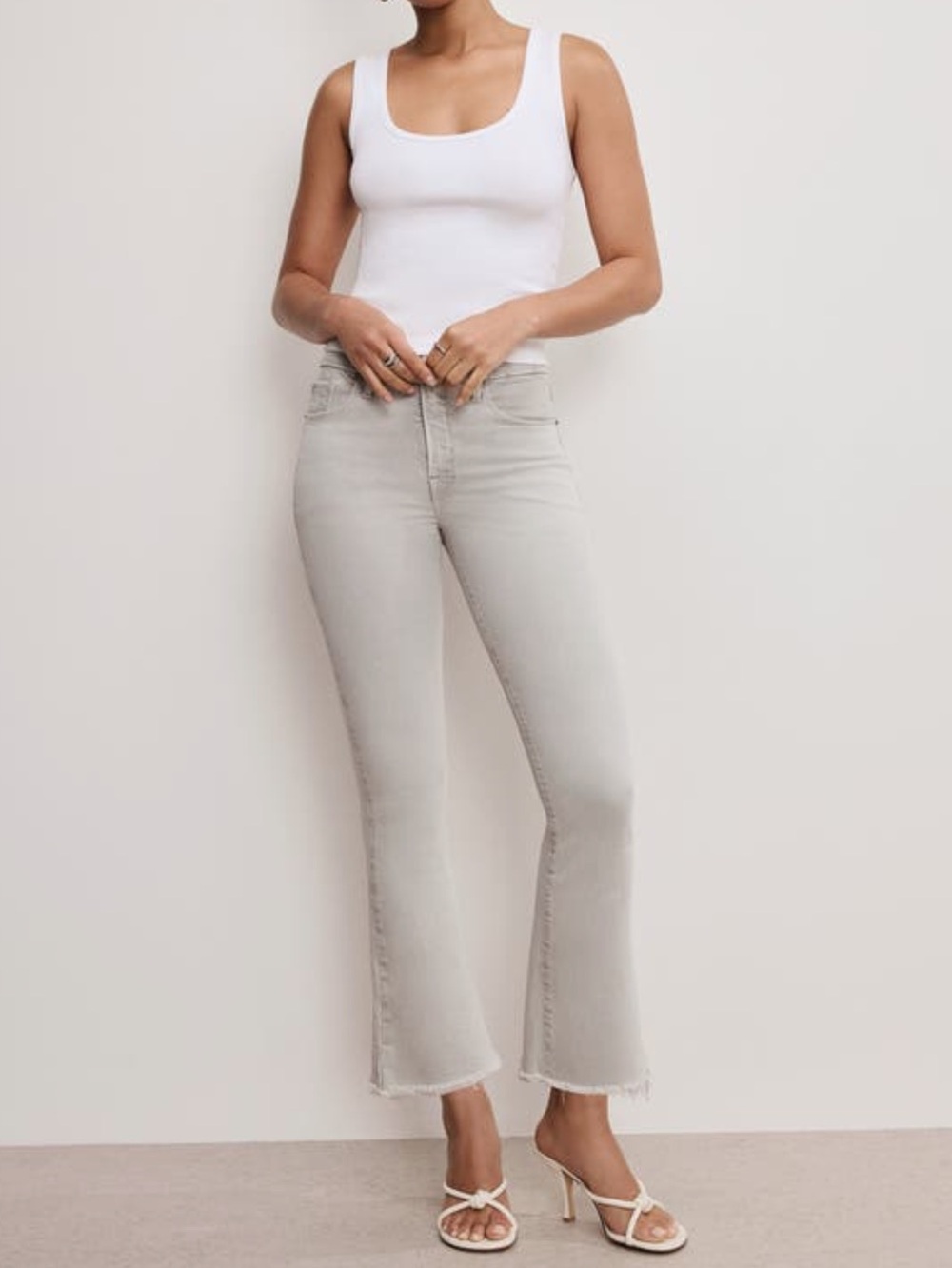 GA Good Legs Soft Tech High-rise Crop Mini Bootcut Jeans